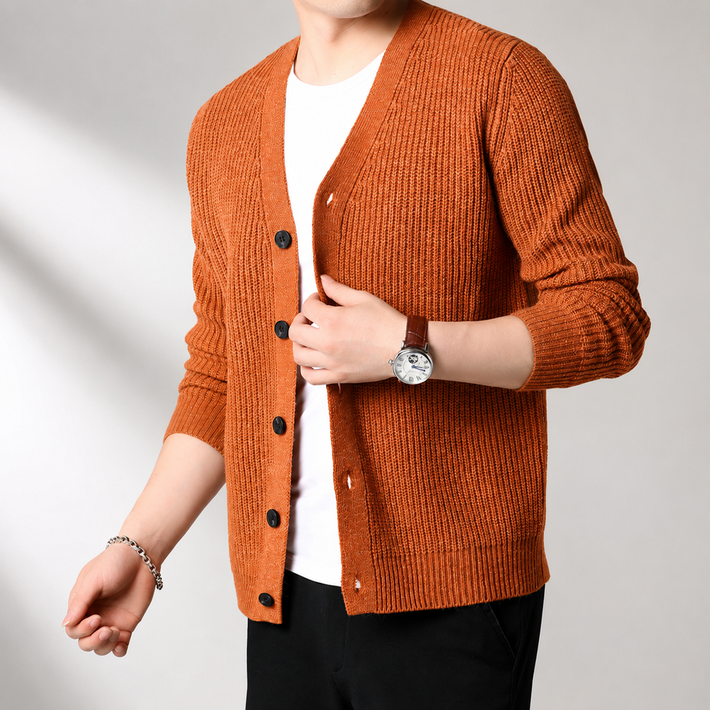 Lucas Men’s Ribbed Knit Cardigan