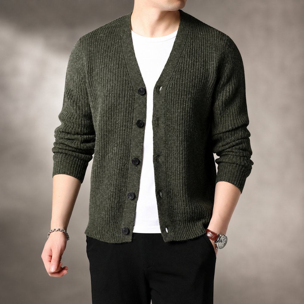 Lucas Men’s Ribbed Knit Cardigan