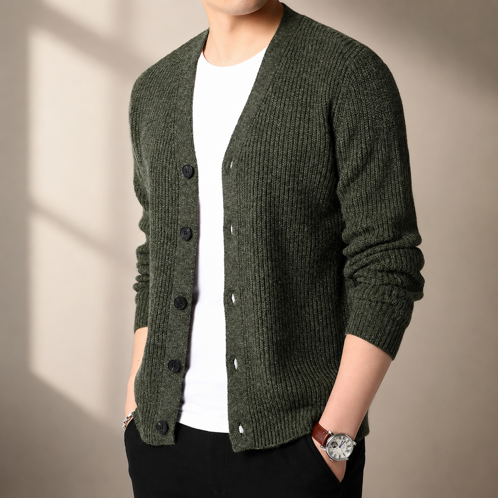 Lucas Men’s Ribbed Knit Cardigan