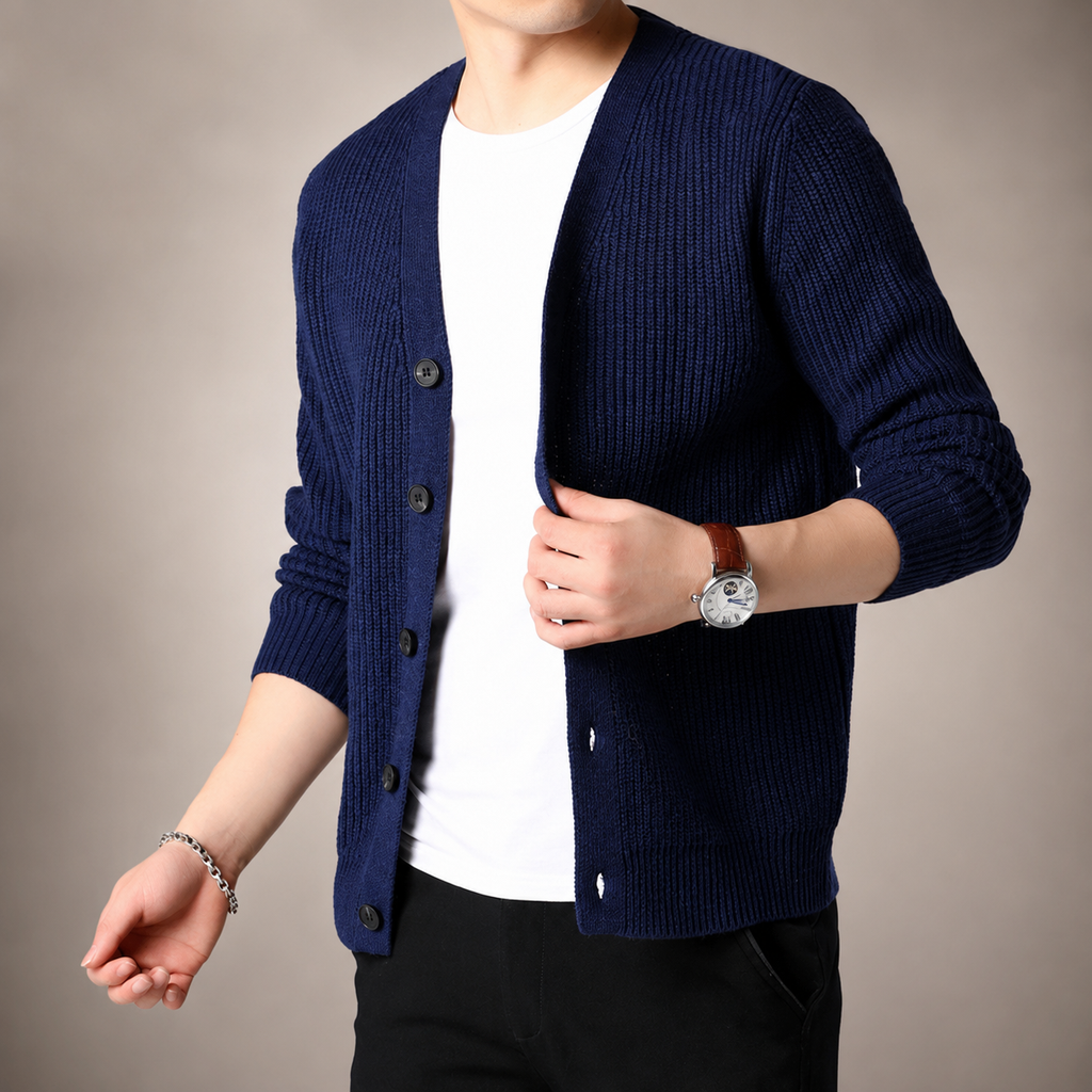 Lucas Men’s Ribbed Knit Cardigan