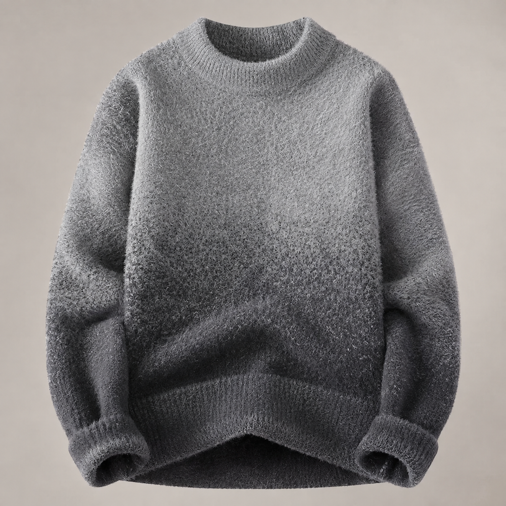 Lucien Crewneck Fuzzy Gradient Sweater