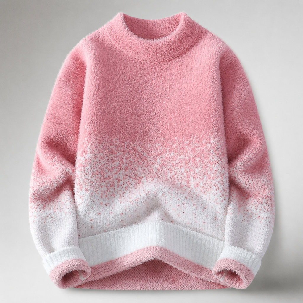 Lucien Crewneck Fuzzy Gradient Sweater