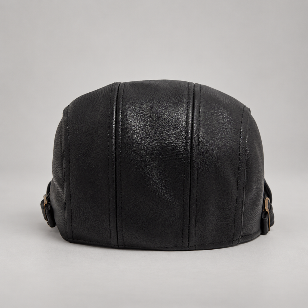 Lucien Men’s Leather-Look Flat Cap