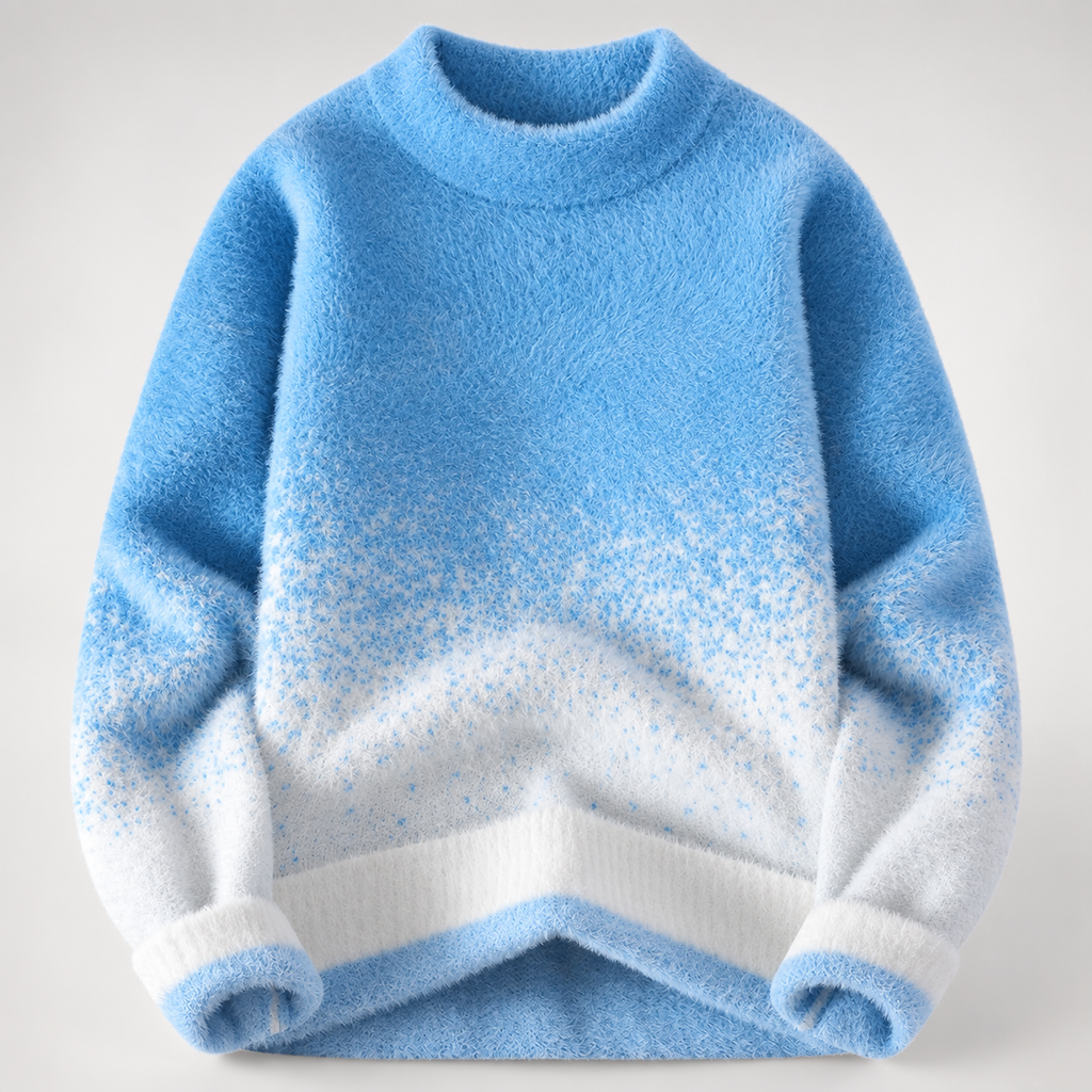 Lucien Crewneck Fuzzy Gradient Sweater
