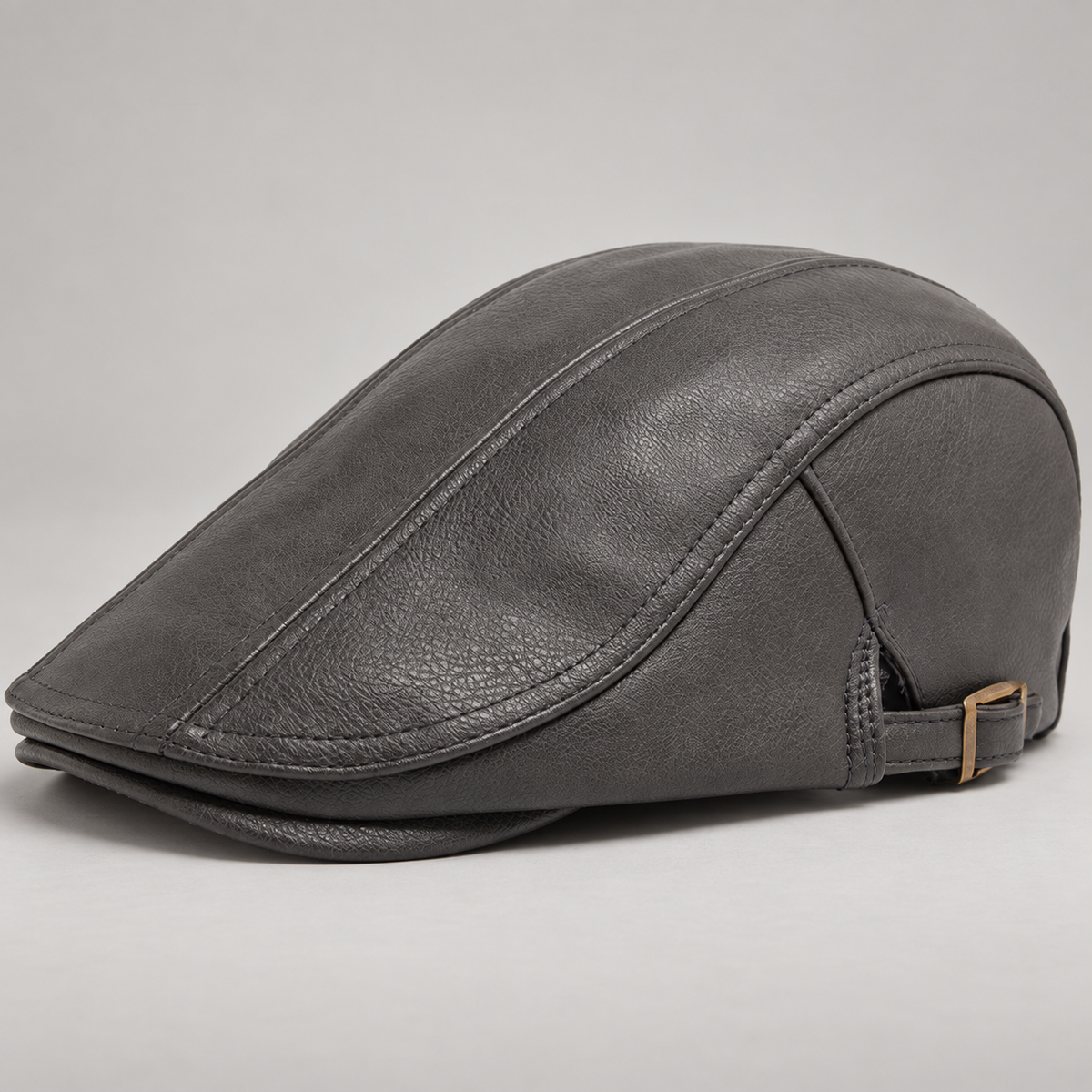 Lucien Men’s Leather-Look Flat Cap