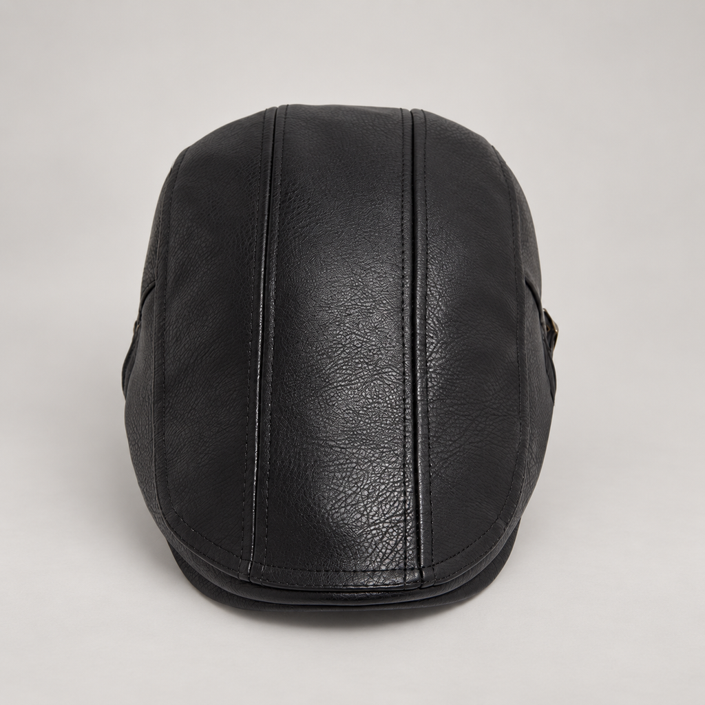 Lucien Men’s Leather-Look Flat Cap