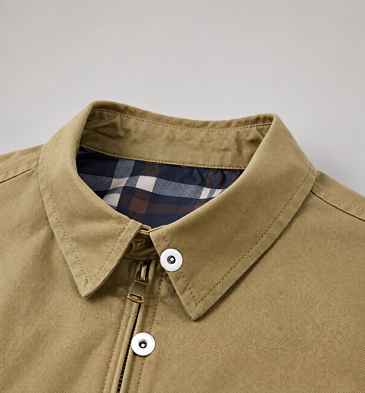 Lucien Men’s Harrington Jacket with Plaid Lining