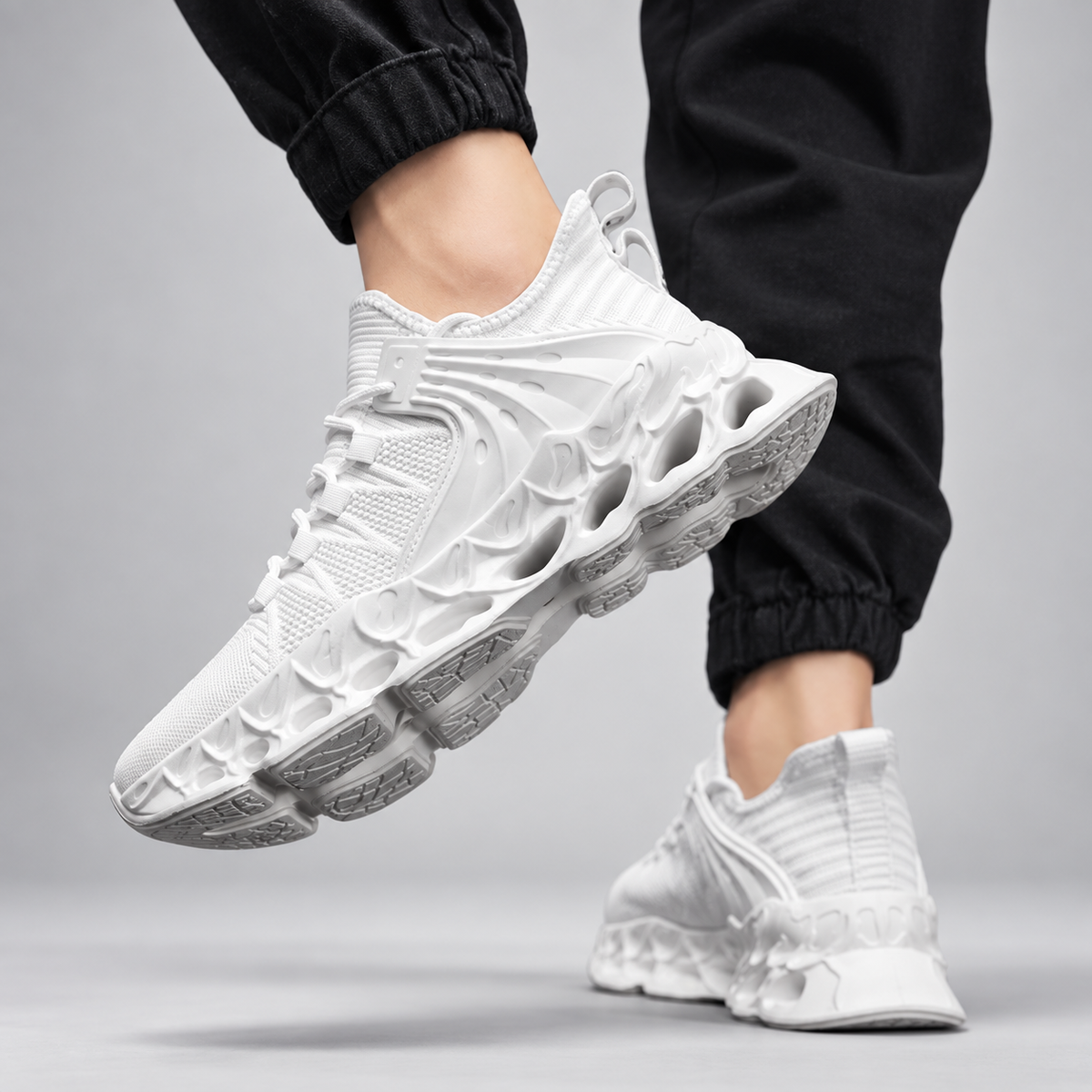 Maddox Men’s Knit Lace-Up Athletic Sneakers with Sculpted Sole