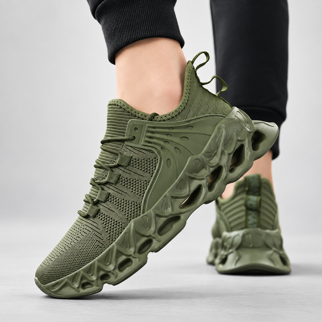 Maddox Men’s Knit Lace-Up Athletic Sneakers with Sculpted Sole