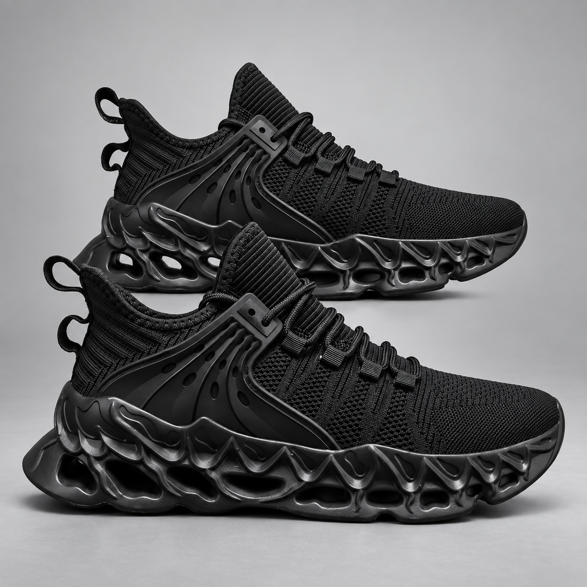 Maddox Men’s Knit Lace-Up Athletic Sneakers with Sculpted Sole