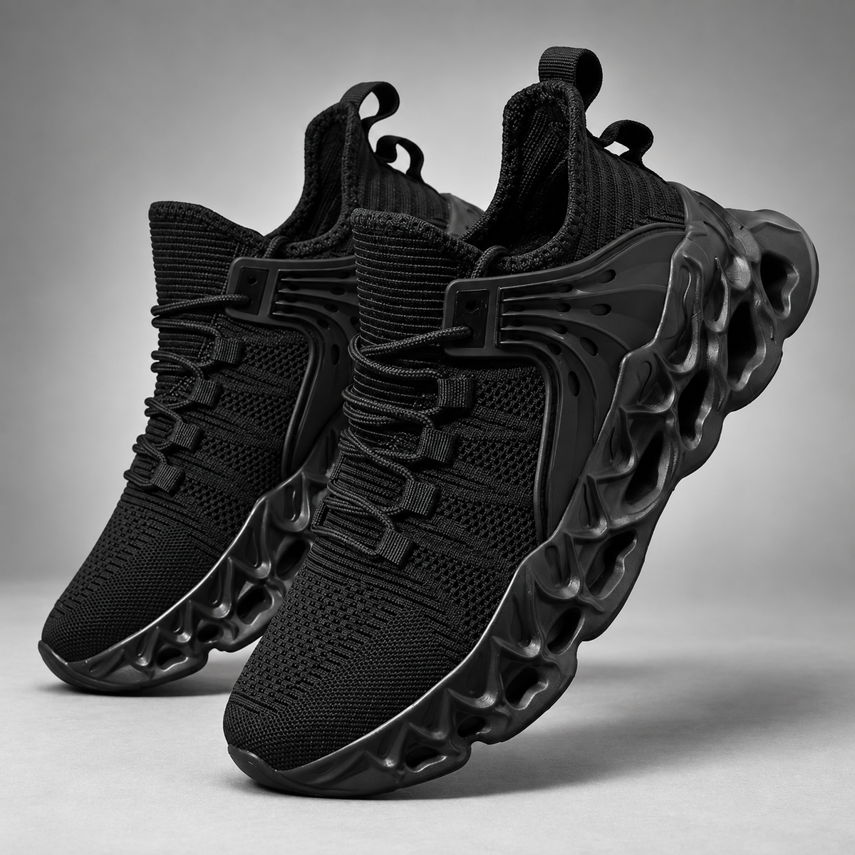 Maddox Men’s Knit Lace-Up Athletic Sneakers with Sculpted Sole