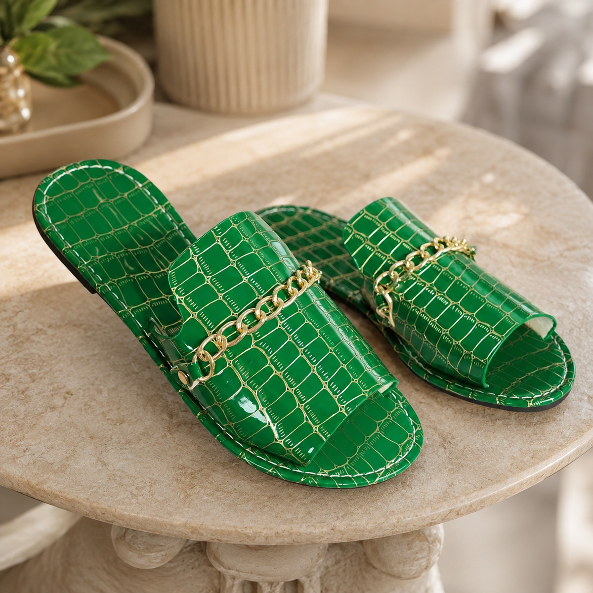 Madeline Textured Slip-On Sandals