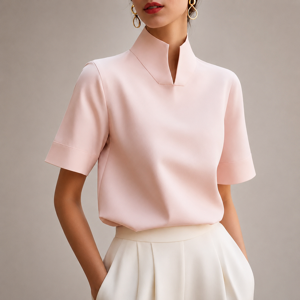 Madison Women’s Structured Mock Neck Blouse