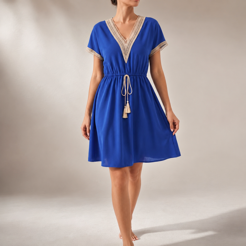 Madison Women’s V-Neck Short-Sleeve Dress