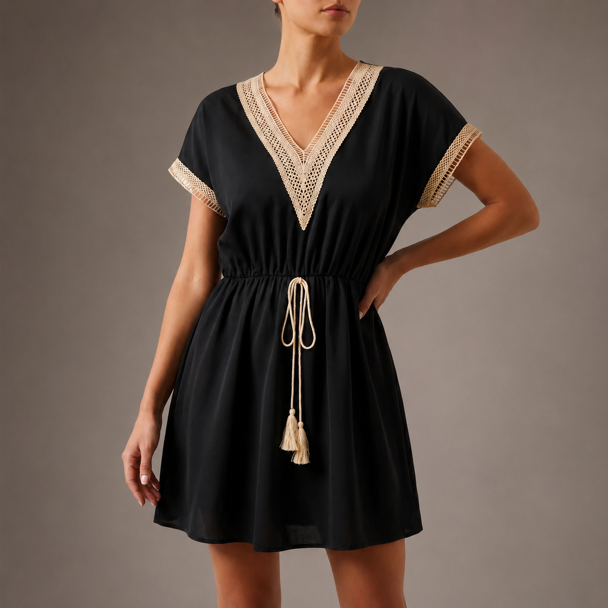 Madison Women’s V-Neck Short-Sleeve Dress