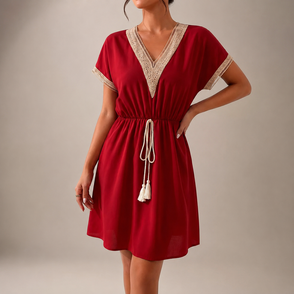 Madison Women’s V-Neck Short-Sleeve Dress