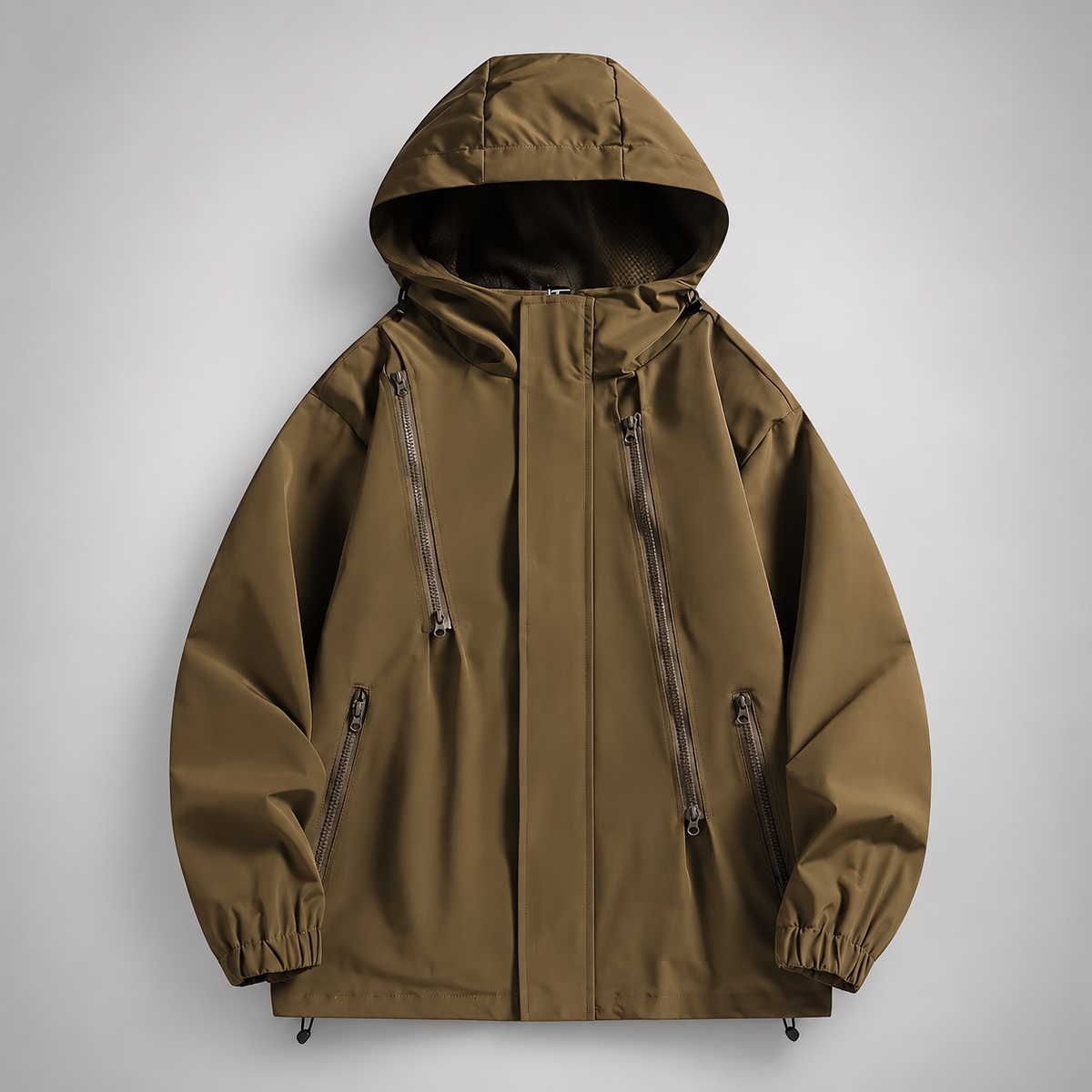 Malcolm Men’s Hooded Utility Jacket with Four Zipper Pockets
