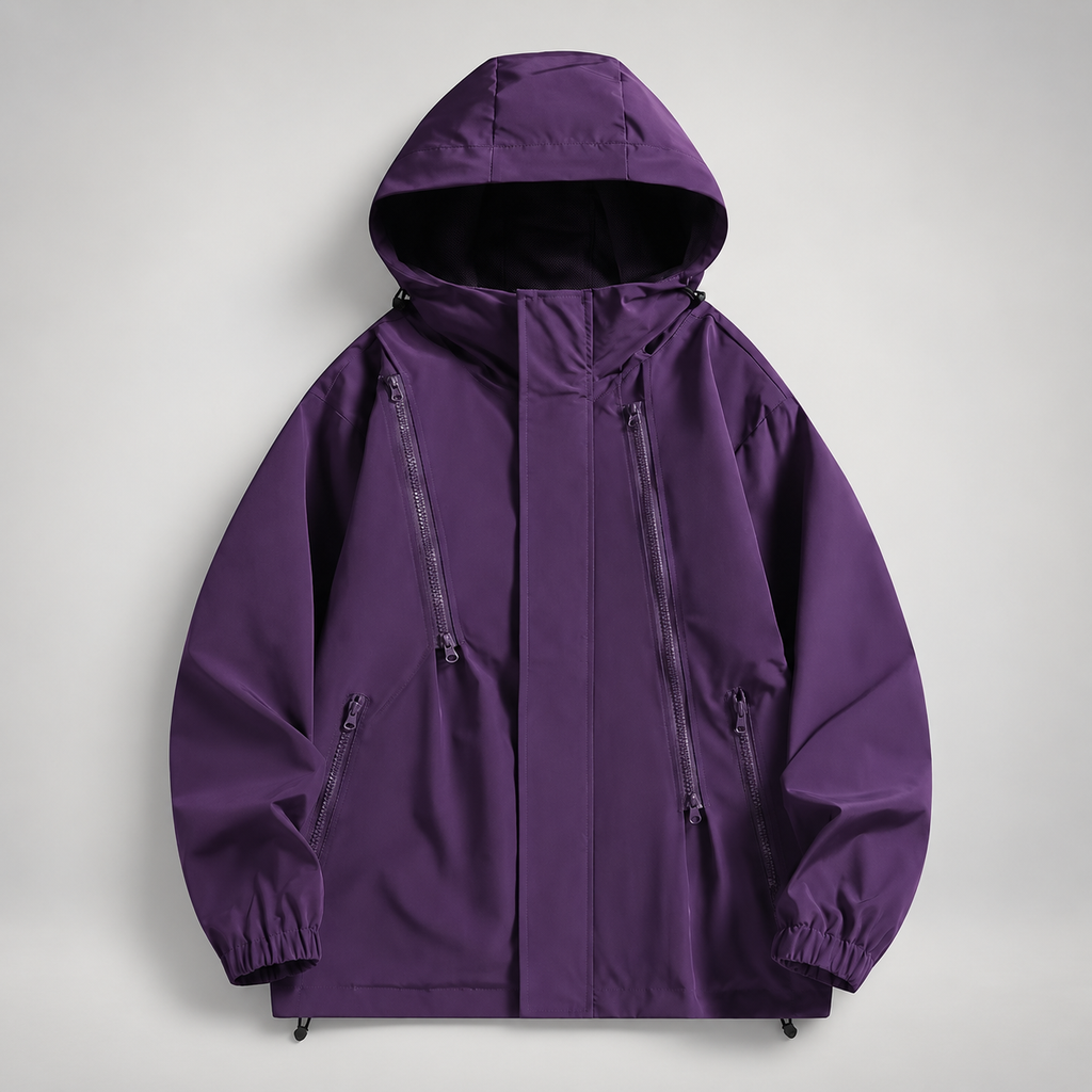 Malcolm Men’s Hooded Utility Jacket with Four Zipper Pockets