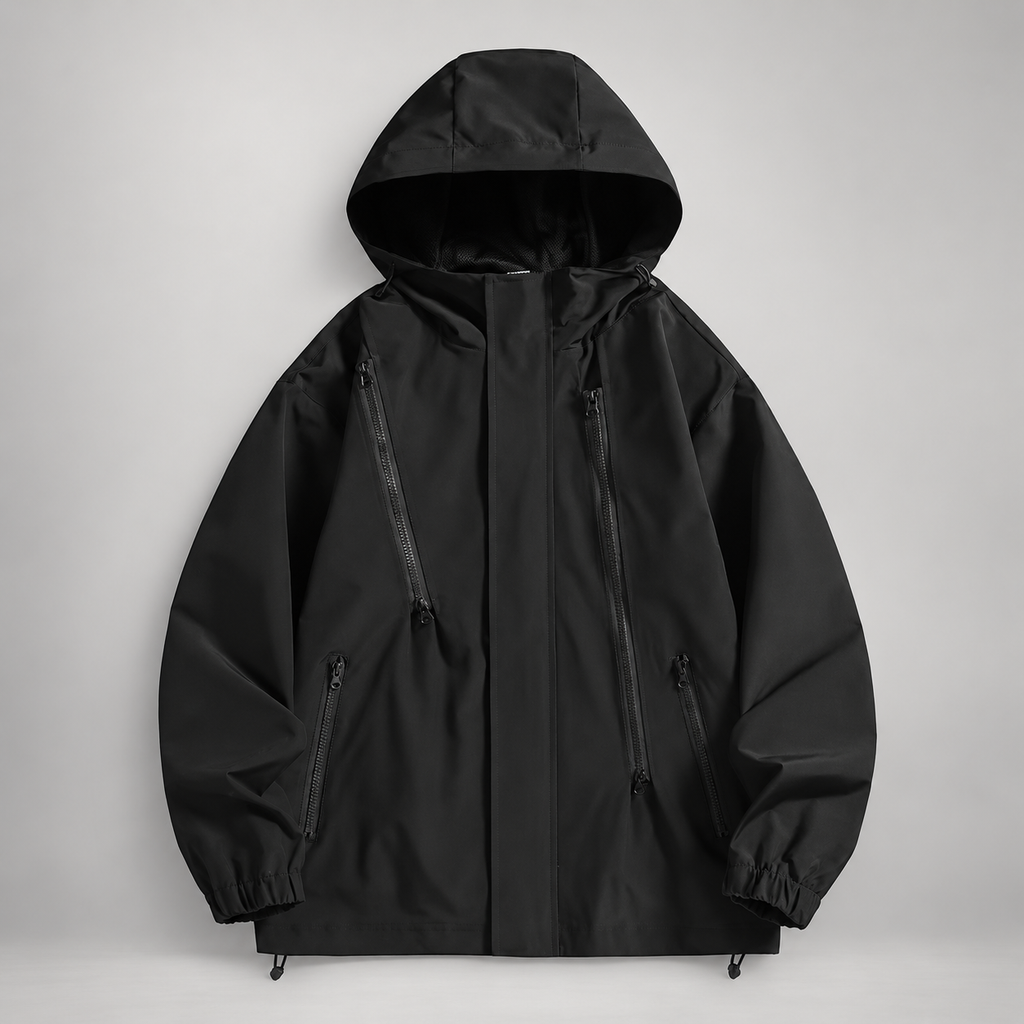 Malcolm Men’s Hooded Utility Jacket with Four Zipper Pockets