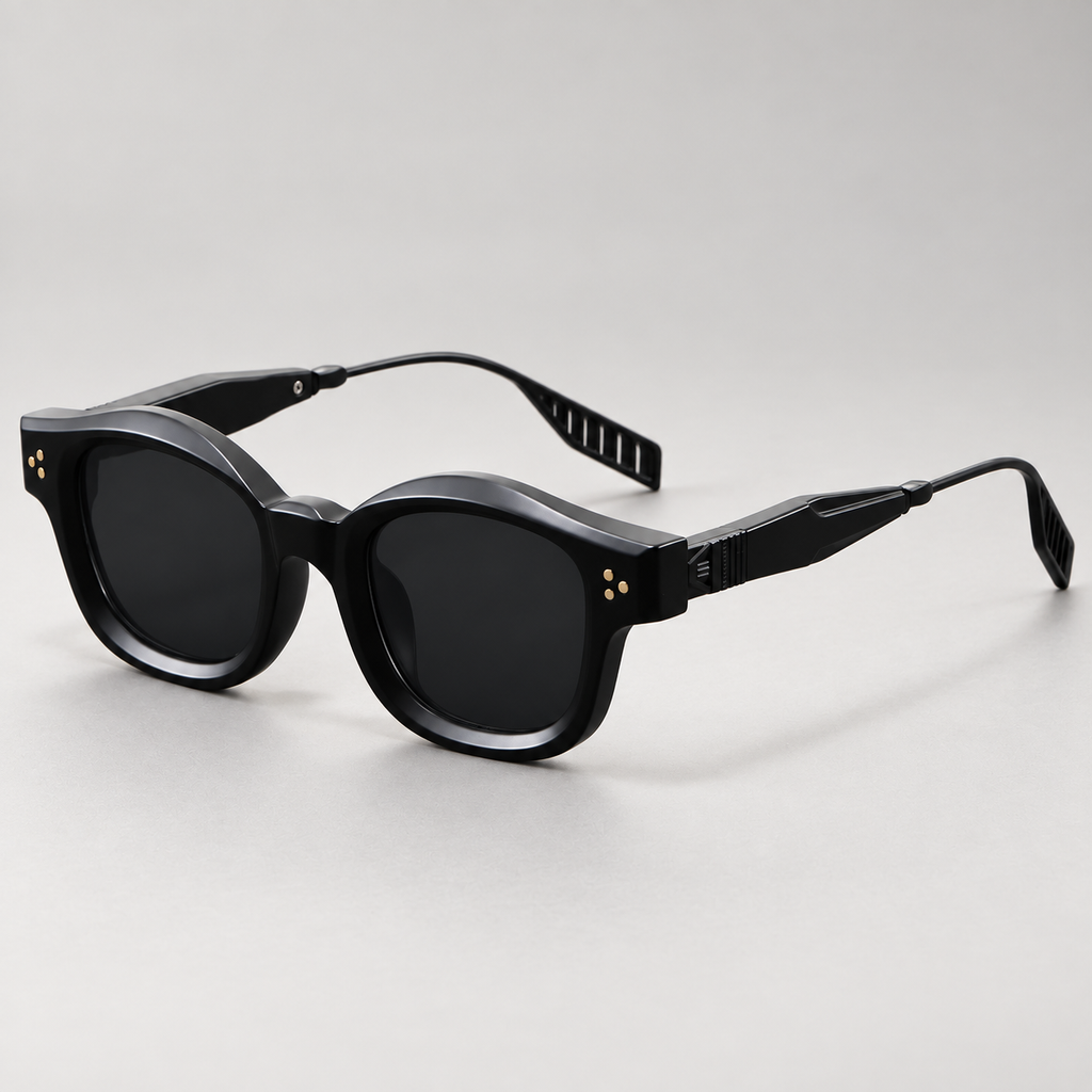 Marcel Rounded-Square Sunglasses with Metal Temples
