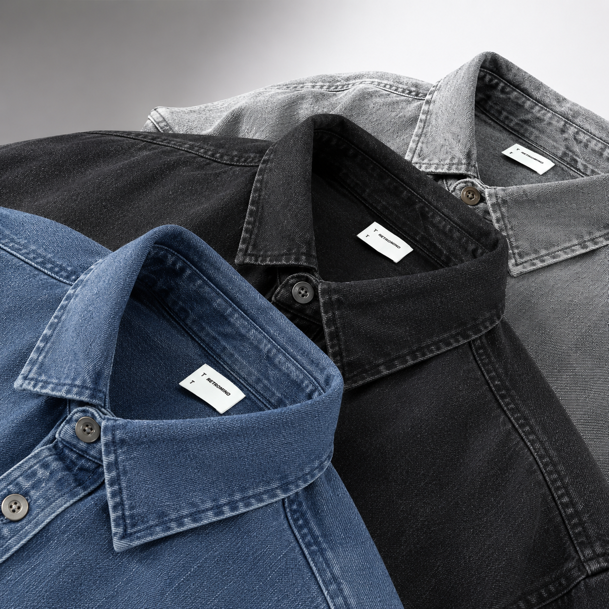 Marco Men’s Cotton Denim Shirt – Long Sleeve Casual Button-Up