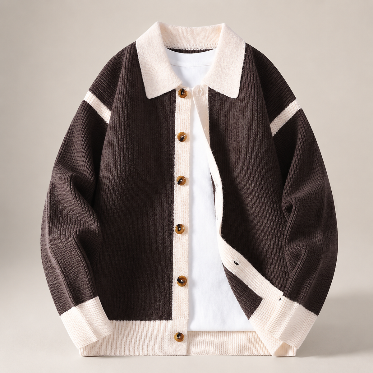 Marco Men’s Contrast Trim Knit Cardigan