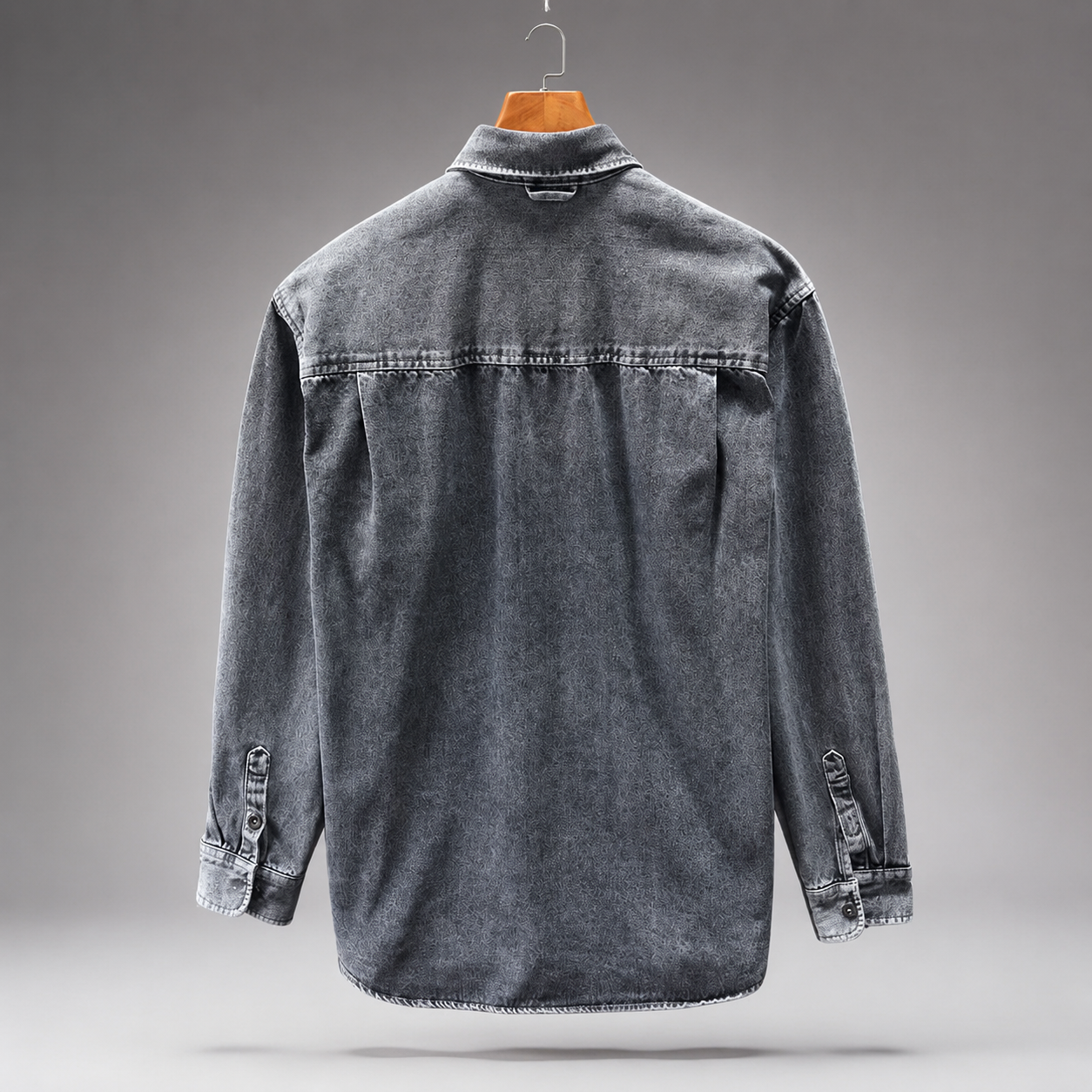 Marco Men’s Cotton Denim Shirt – Long Sleeve Casual Button-Up