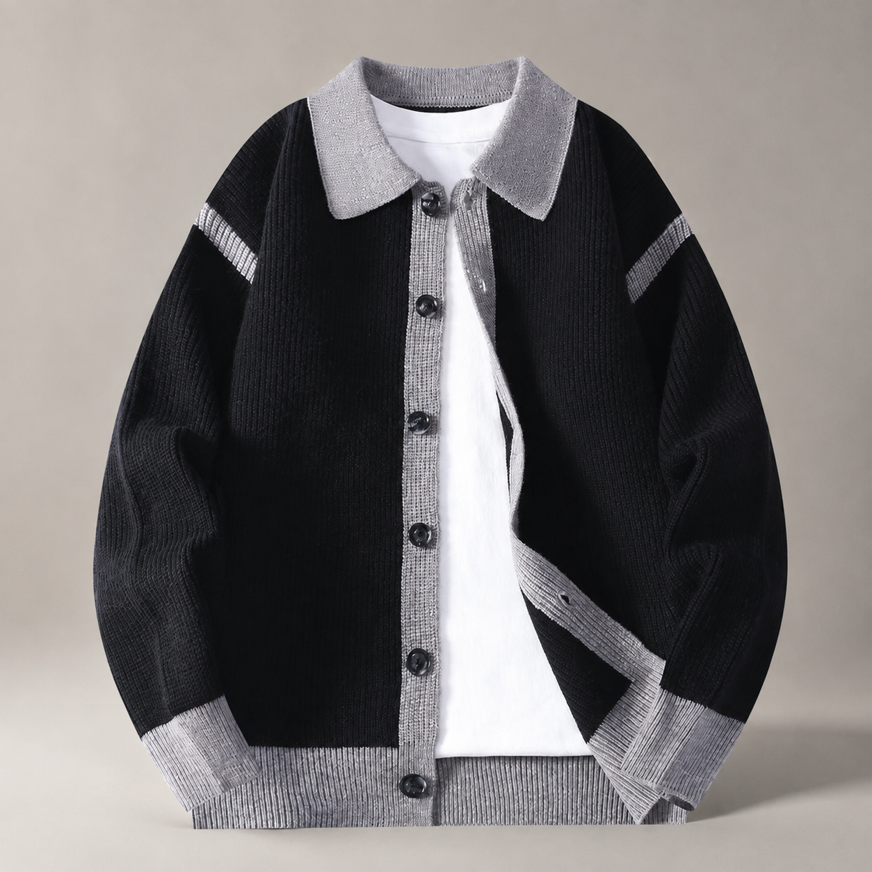 Marco Men’s Contrast Trim Knit Cardigan