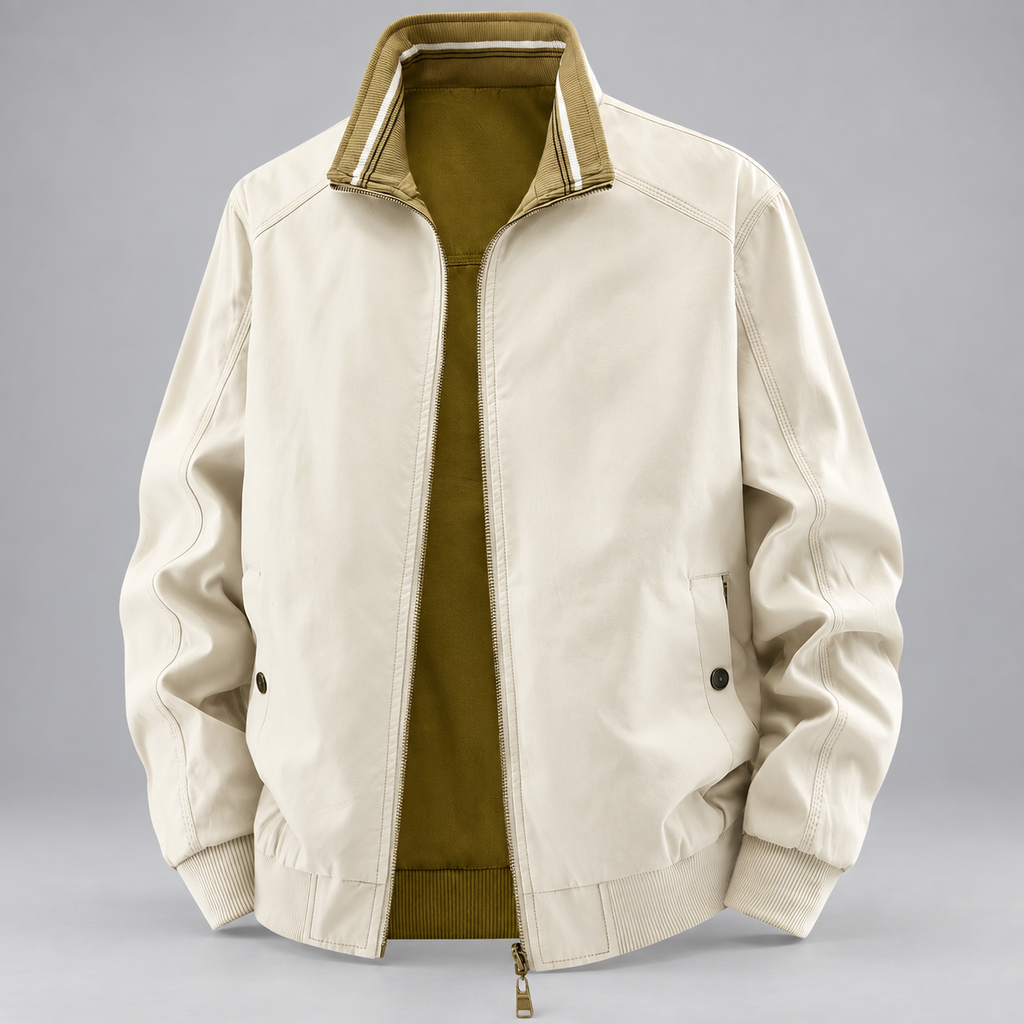 Marcus Men’s Striped Collar Zip-Up Bomber Jacket