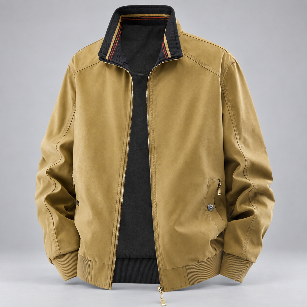 Marcus Men’s Striped Collar Zip-Up Bomber Jacket