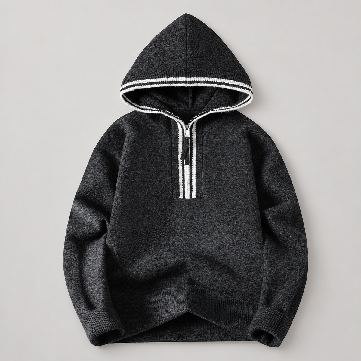 Mason Men’s Hooded Quarter-Zip Knit Sweater