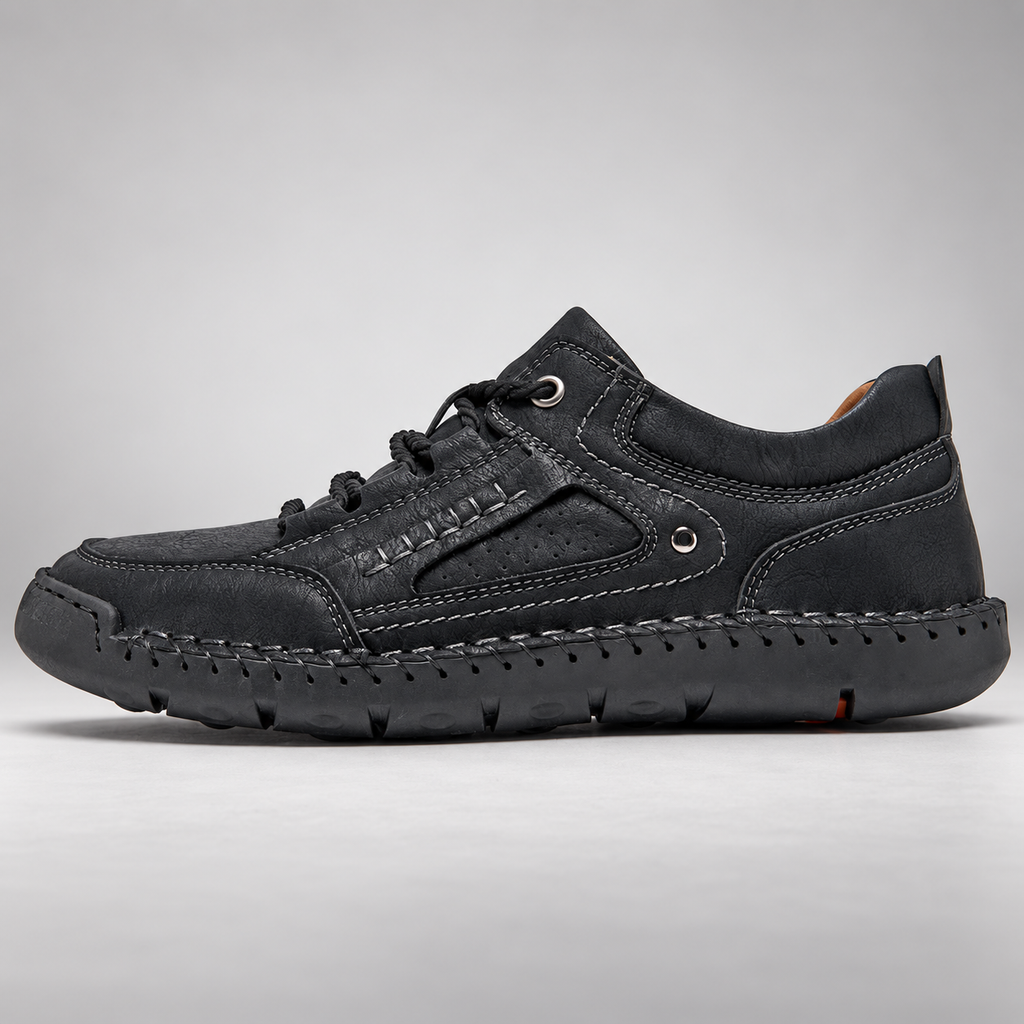Mathieu Men’s Leather-Look Moc Toe Lace-Up Casual Shoes