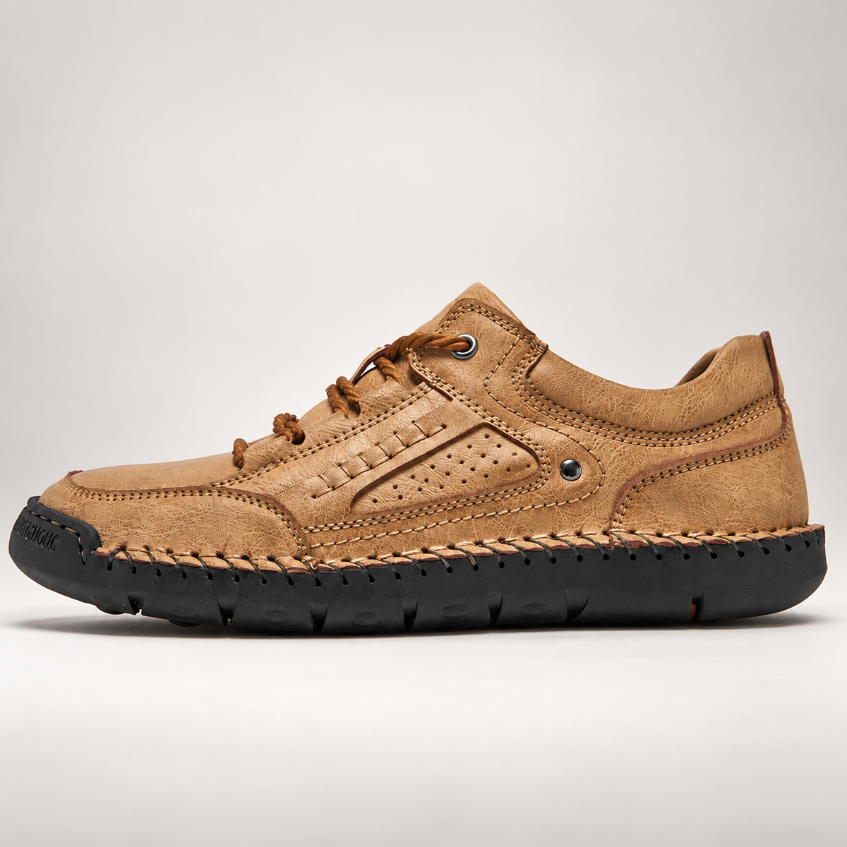 Mathieu Men’s Leather-Look Moc Toe Lace-Up Casual Shoes