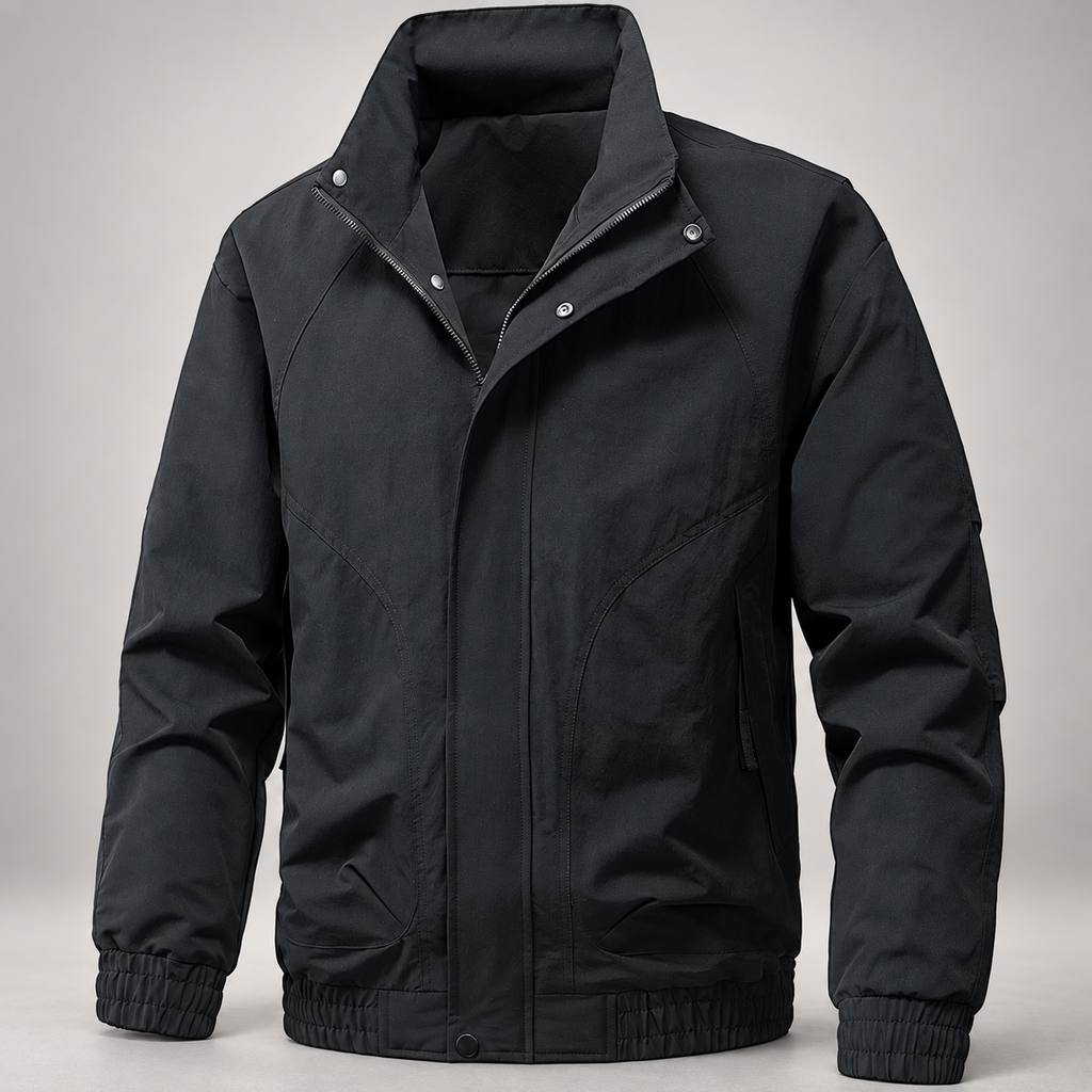 Matteo Men’s Stand-Collar Zip-Up Bomber Jacket