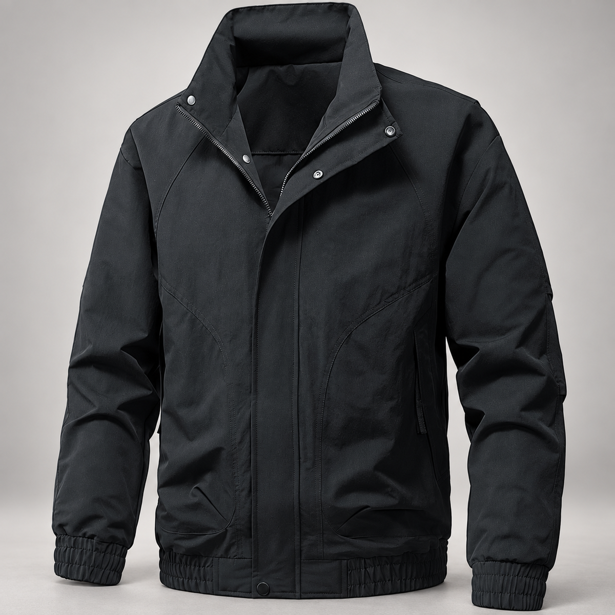 Matteo Men’s Stand-Collar Zip-Up Bomber Jacket
