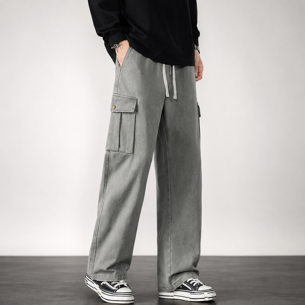 Matteo Men’s Wide-Leg Cargo Pants