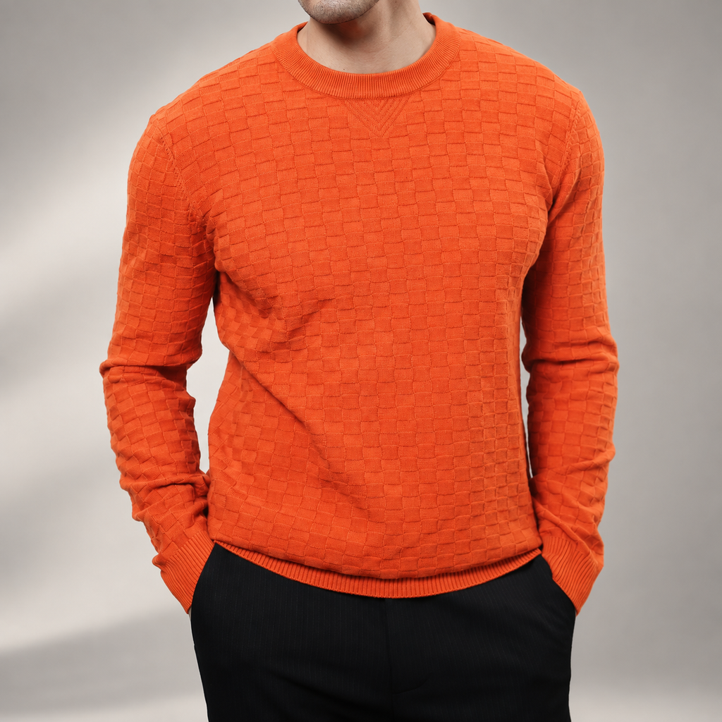 Matteo Textured Knit Crewneck Sweater
