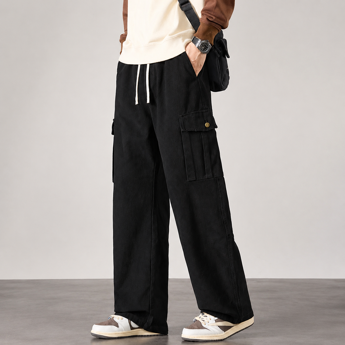 Matteo Men’s Wide-Leg Cargo Pants