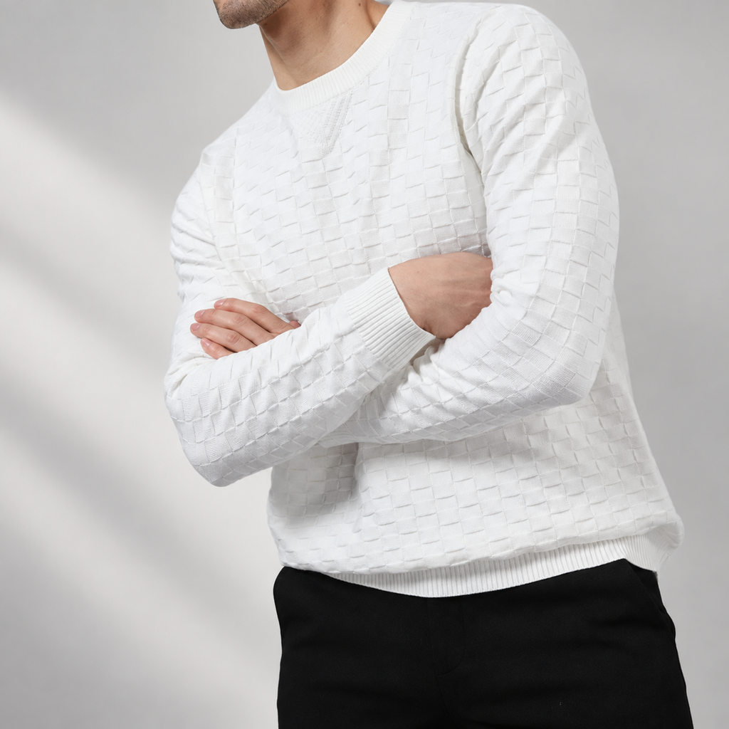 Matteo Textured Knit Crewneck Sweater