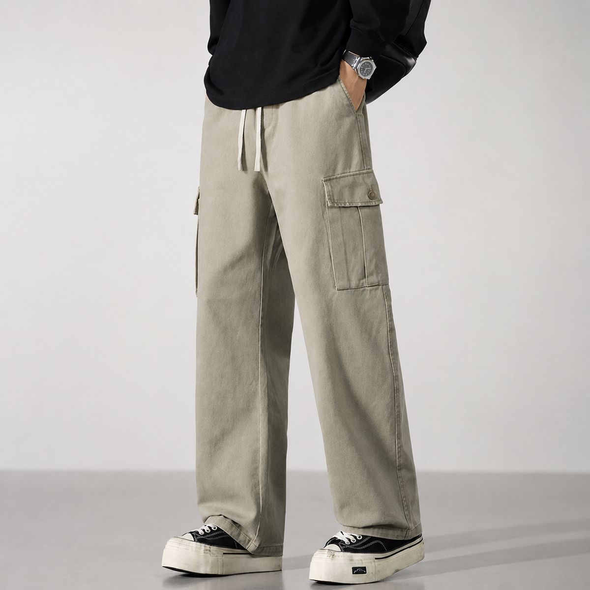 Matteo Men’s Wide-Leg Cargo Pants