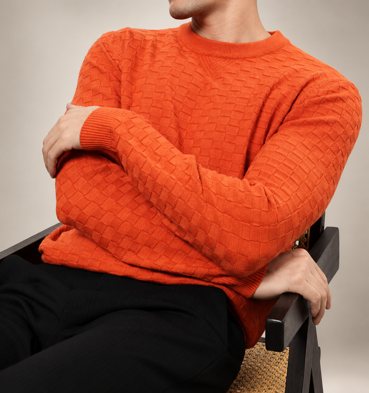 Matteo Textured Knit Crewneck Sweater