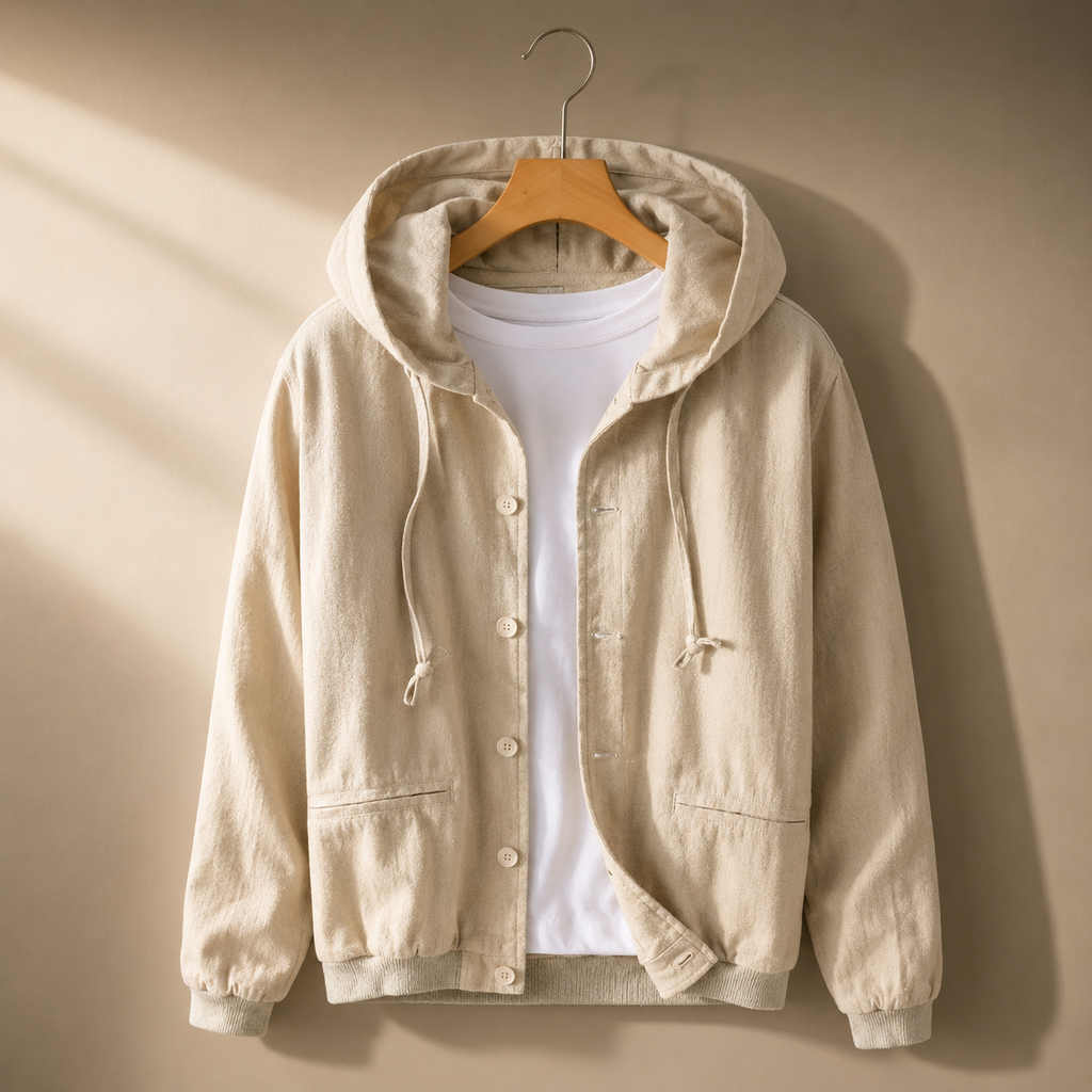 Matteo Men's Linen Cotton Hoodie – Lightweight Pullover Shirt