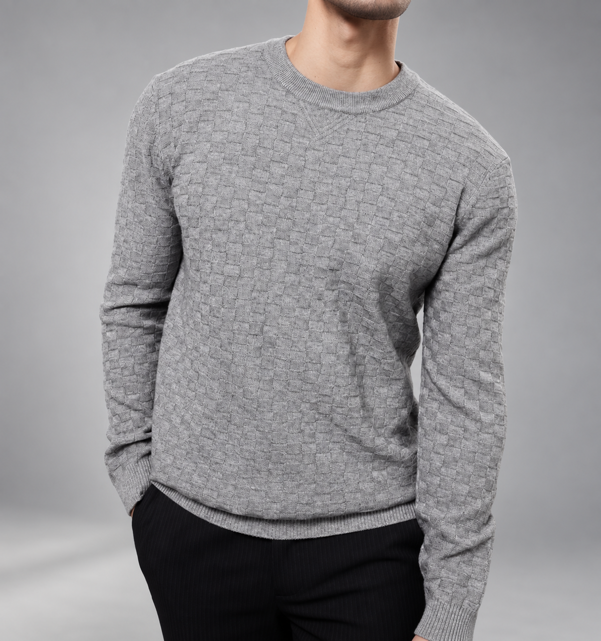 Matteo Textured Knit Crewneck Sweater