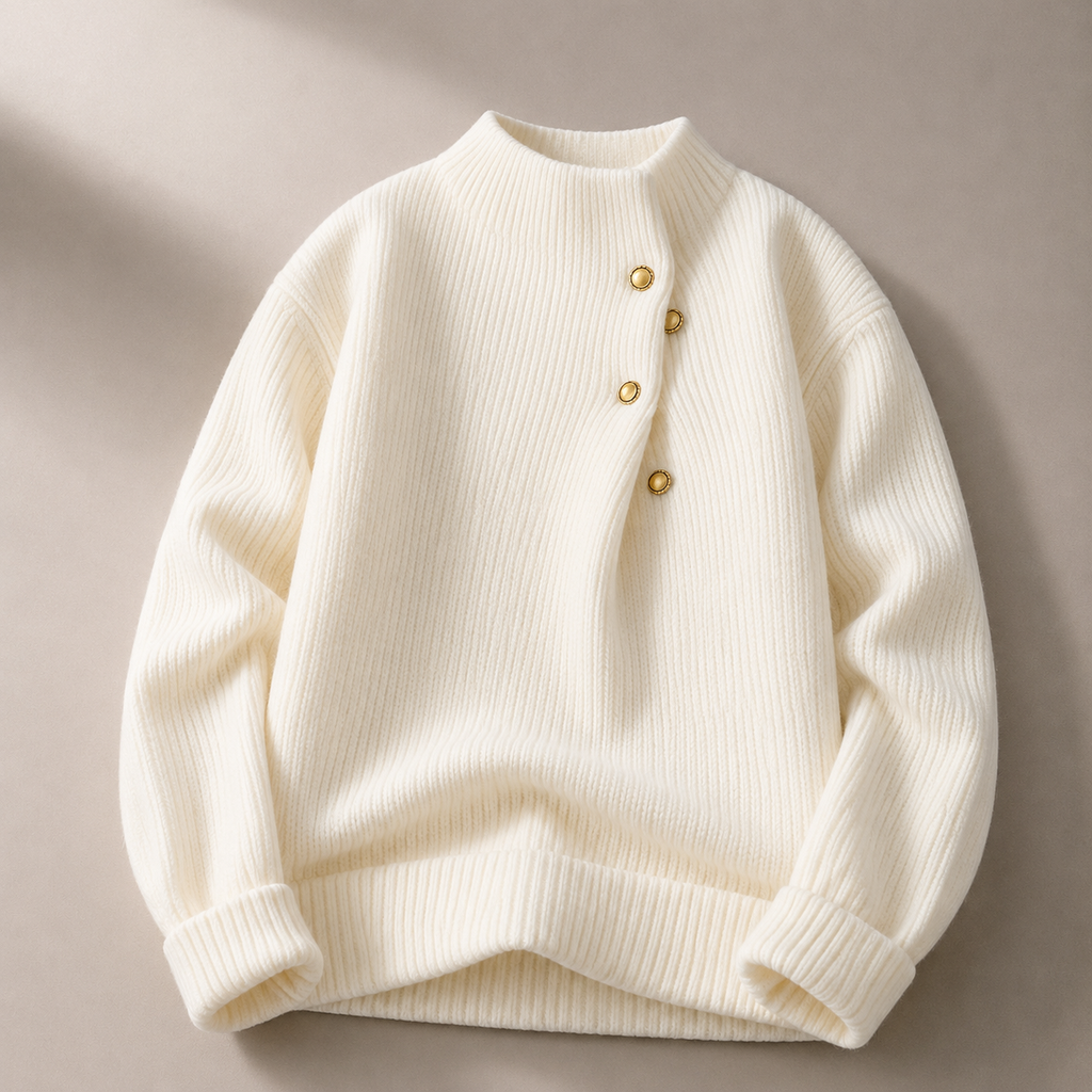 Matteo Men's Knit Turtleneck Sweater – Button Detail Pullover