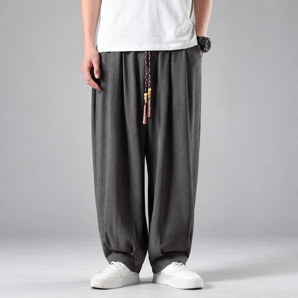 Matteo Men’s Relaxed Harem Pants with Drawstring Waist