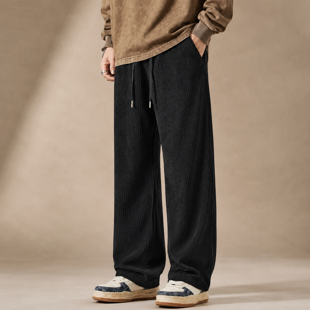 Matteo Men’s Corduroy Pants – Relaxed Fit Casual Straight Leg Trousers