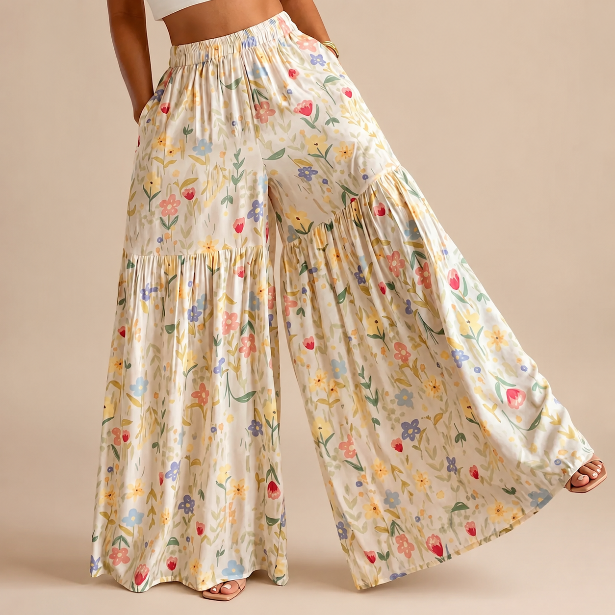 Megan Women’s High Waisted Wide-Leg Pants