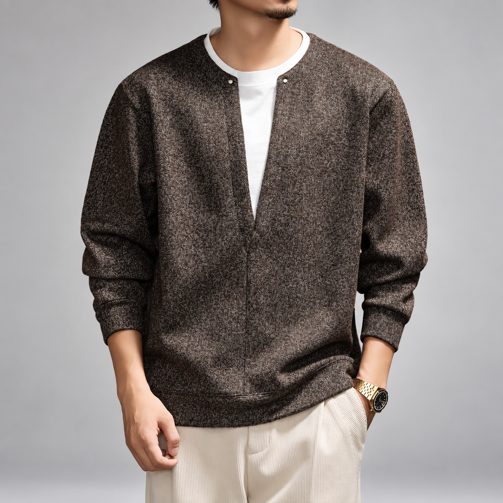 Grant Men's Two-Pieces Marled Notch-Neck Pullover Sweater