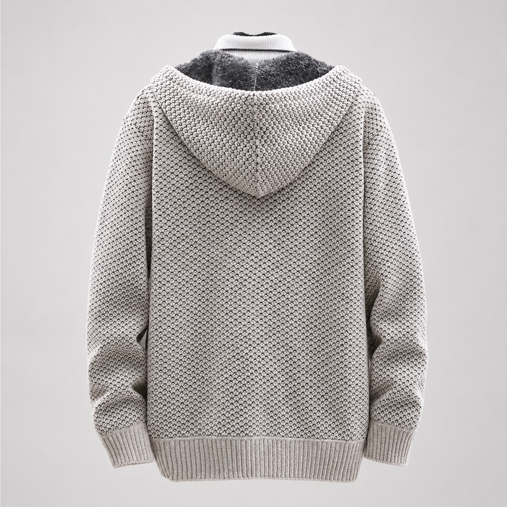 Mercer Men’s Fleece-Lined Knit Zip-Up Hoodie