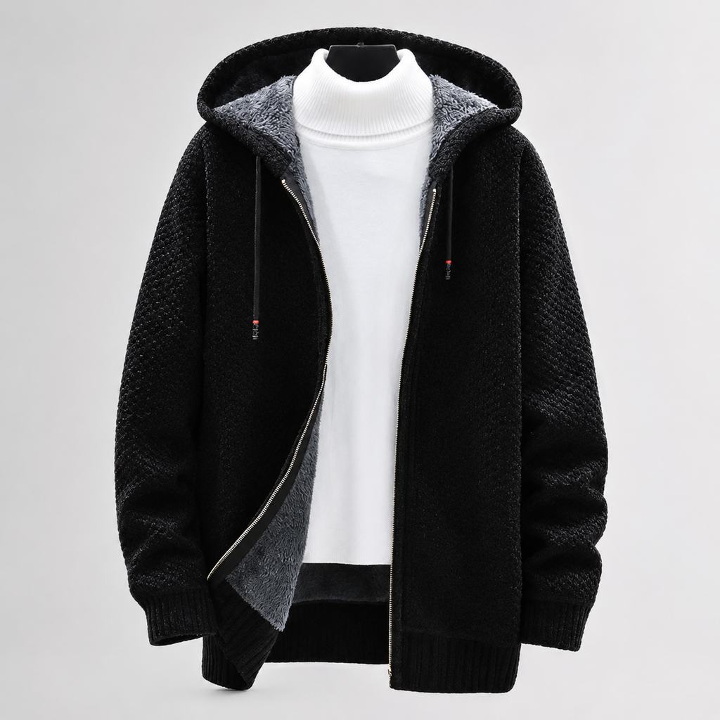 Mercer Men’s Fleece-Lined Knit Zip-Up Hoodie